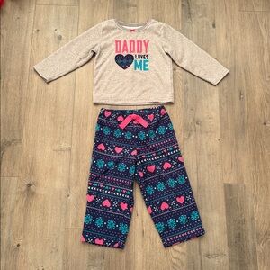 Carter's Cozy Heart Pajama Set - gray and Navy
